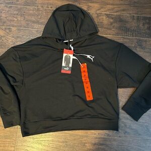 NWT PUMA pullover cropped hoodie black size medium